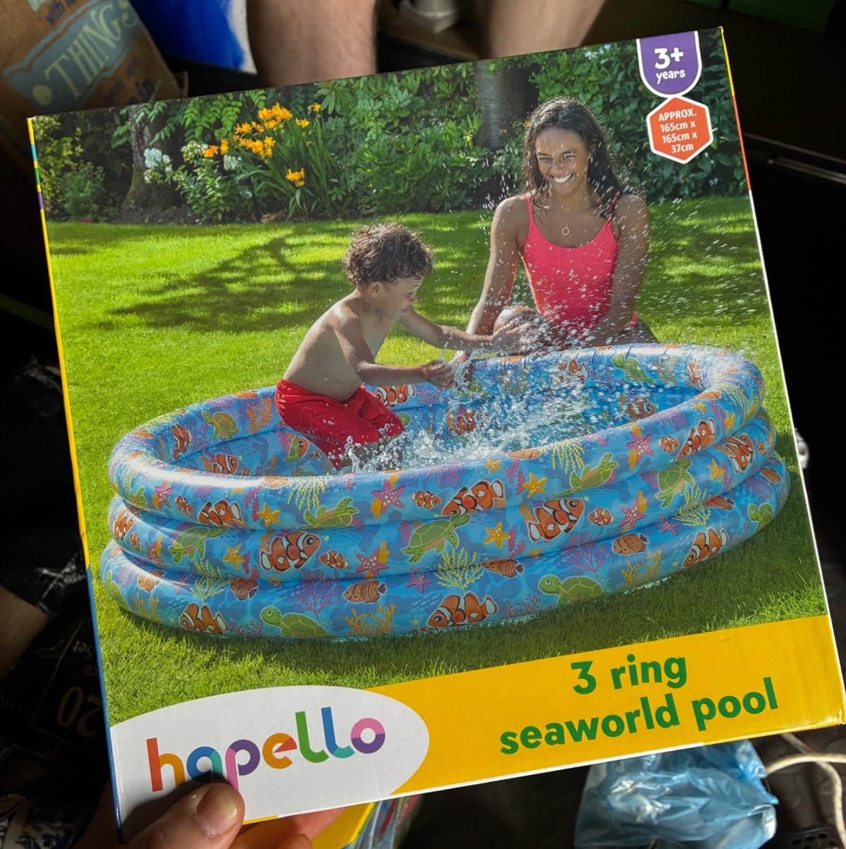 Hapello 3-Ring Seaworld Kids Paddling Pool - 165cm X 37cm, 3+ Years