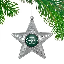 Topperscot NFL New York Jets Silver Star Ornament