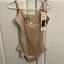 NWT Assets Red Hot Label Spanx Beige Scalloped open Bust Bodysuit Shapewear XL