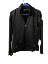 Nike Golf Jacket Womens Sz S Black Fleece Therma Fit Tour Performance Full Zip