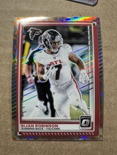 2025 Panini Donruss Optic Bijan Robinson #118 Silver Holo Prizm Flame Emoji-SP