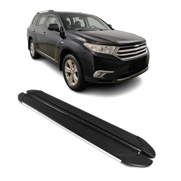 Trittbretter Seitenschweller FüR Toyota Highlander 2007-2013 Alu Schwarz Grau-image