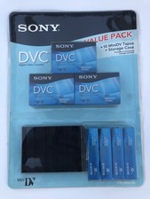 Sony DVC MiniDV Value Pack 10 Tapes  Storage Case 60min Premium NOS Sealed