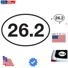 26.2 Marathon Running Sticker Bumper Sticker Oval 5" x 3" Decal Runner Track Run