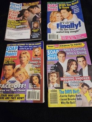 Lot of 4 Soap Opera Digest Magazines 1996 1999 Days GH Y&R 90s TV