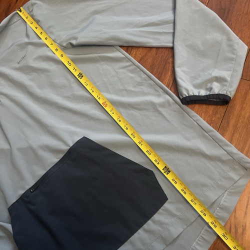Skora Run Real Qwick-Dry Men's XL Gray Blue 1/4 Zip Hooded Jacket Gym Run EUC - Picture 9 of 11