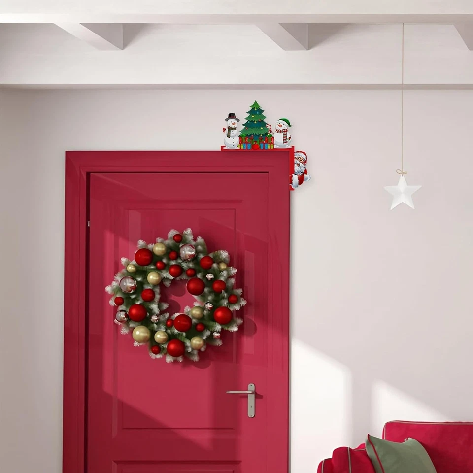 Weihnachtsdeko Holz Türrahmen Türdeko Schneemann Weihnachtsmann Fenster - Bild 4 von 4