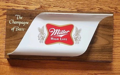 Vintage Miller High Life Plastic Beer Sign - The Champagne of Beers - 3D