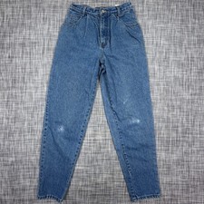 Jordache Womens Jeans 4 High Rise Tapered Leg Blue Denim 100% Cotton Made in USA