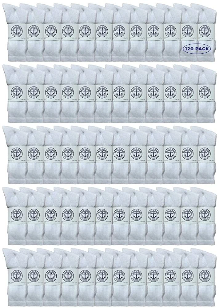 120 PK Mens Wholesale Bulk Cotton Socks,Sport Socks 8-12 (White)-Mens Crew Socks
Opens in a new wind