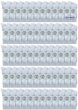 120 PK Mens Wholesale Bulk Cotton Socks,Sport Socks 8-12 White -Mens Crew Socks