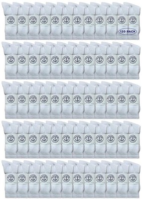 120 PK Mens Wholesale Bulk Cotton Socks,Sport Socks 8-12 (White)-Mens Crew Socks