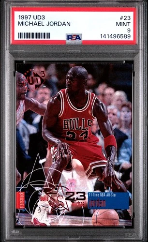 1997 UPPER DECK UD3 STAR STRUCK MICHAEL JORDAN BULLS INSERT CARD #23 SP - PSA 9