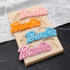 Barbie Doll Logo Candy Fondant Clay Resin Silicone Mold - Mold: 4.25" x 2.75"