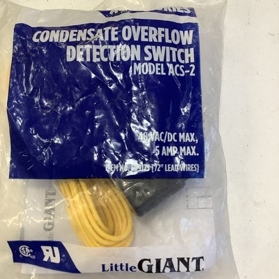 Little Giant Float Switch Condensate Drain ACS-2 Overflow Safety Shut-off 599122