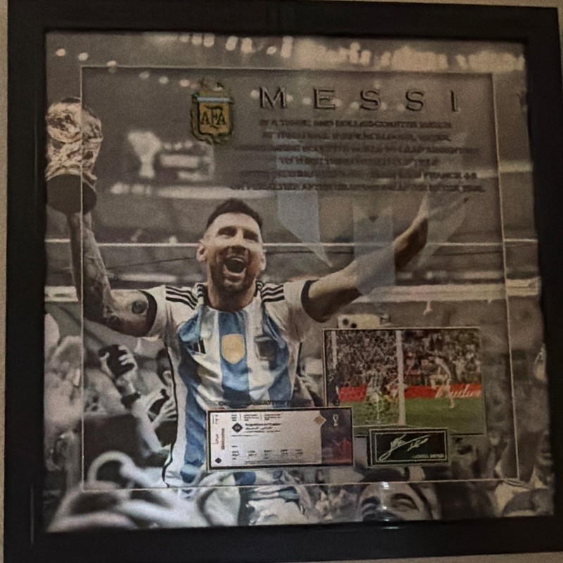 Lionel Messi Argentina National Team Signed Soccer Jersey Framed Display
