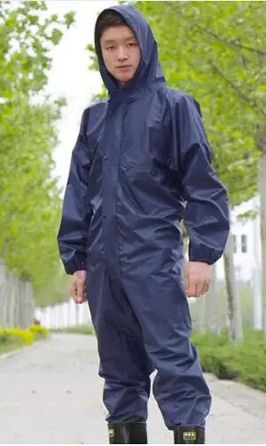 Arbeits-Overall wasserdicht Kapuze Regenmantel Overall anti-ölig staubdicht \ - Bild 19 von 21