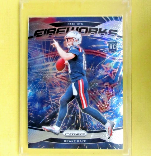 DRAKE MAYE 2024 Rookie Panini Prizm Fireworks #22  Patriots