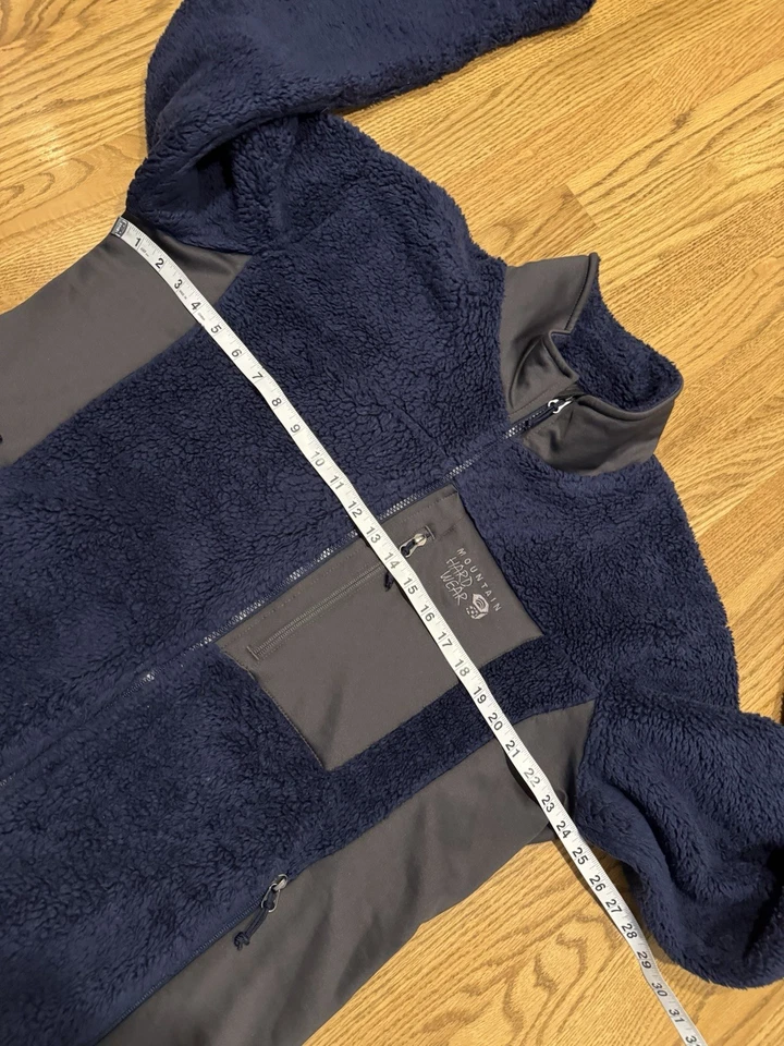 Jaqueta de Lã Mountain Hardwear Sherpa Masculina Tamanho Grande Azul Zíper Completo Pilha Profunda - Imagem 4 de 4