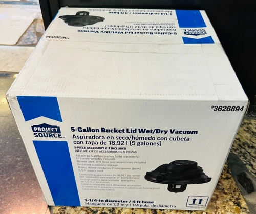 Project Source 5-Gallon 2HP Corded Wet/Dry Shop Vacuum with Accessories Included