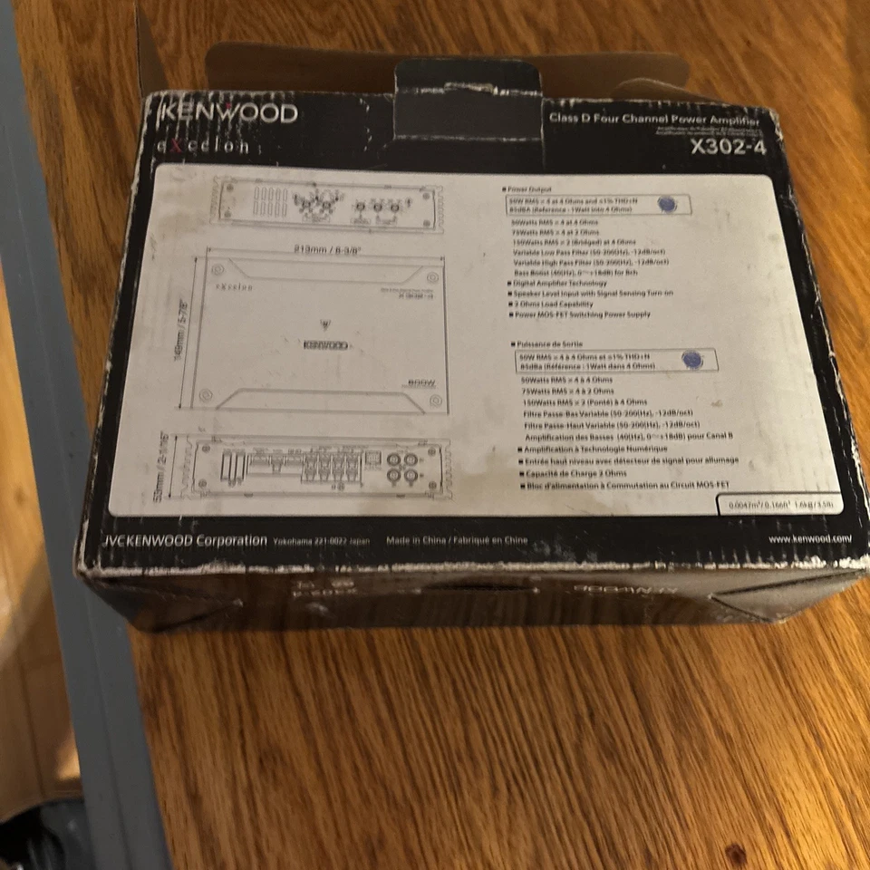 Kenwood eXcelon X302-4 X-Series 300W Class D 4-Channel Car Audio Amplifier - Image 4 of 4