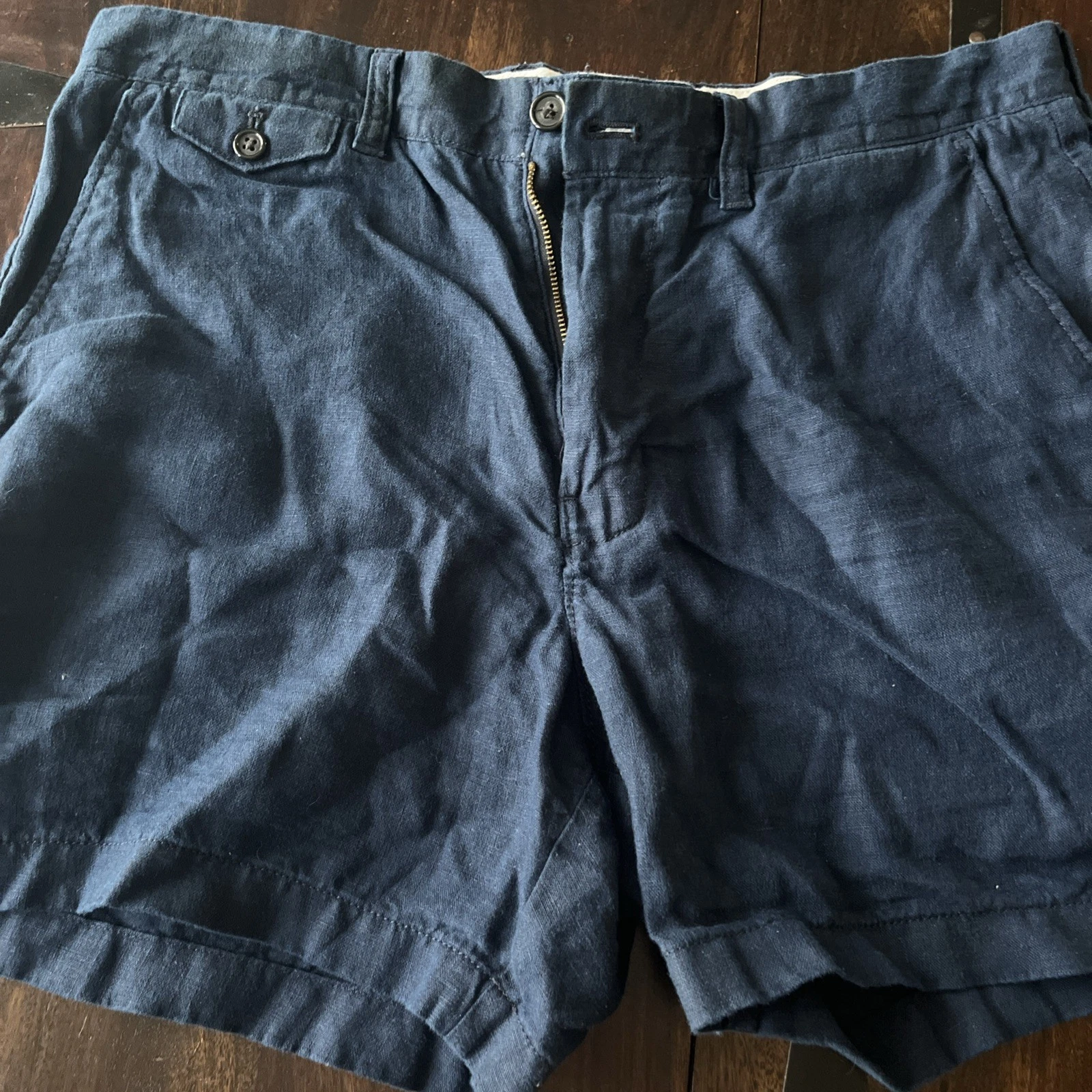 Men’s J Crew Navy Linen Shorts 34