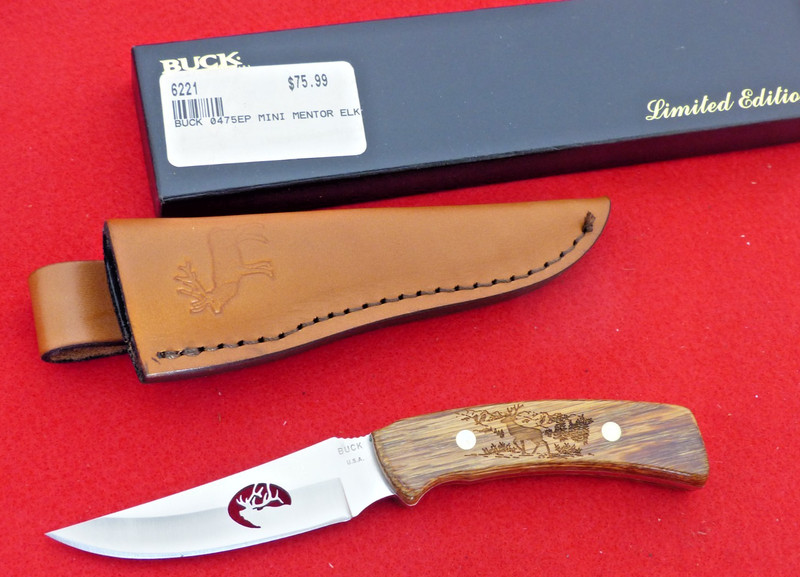 Buck B475-RD burlwood Running Deer limited edition custom cutout full tang knife