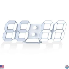 EDUP HOME 9.7" 3D LED Digital Wall & Desk Alarm Clock - Remote, Brightness,