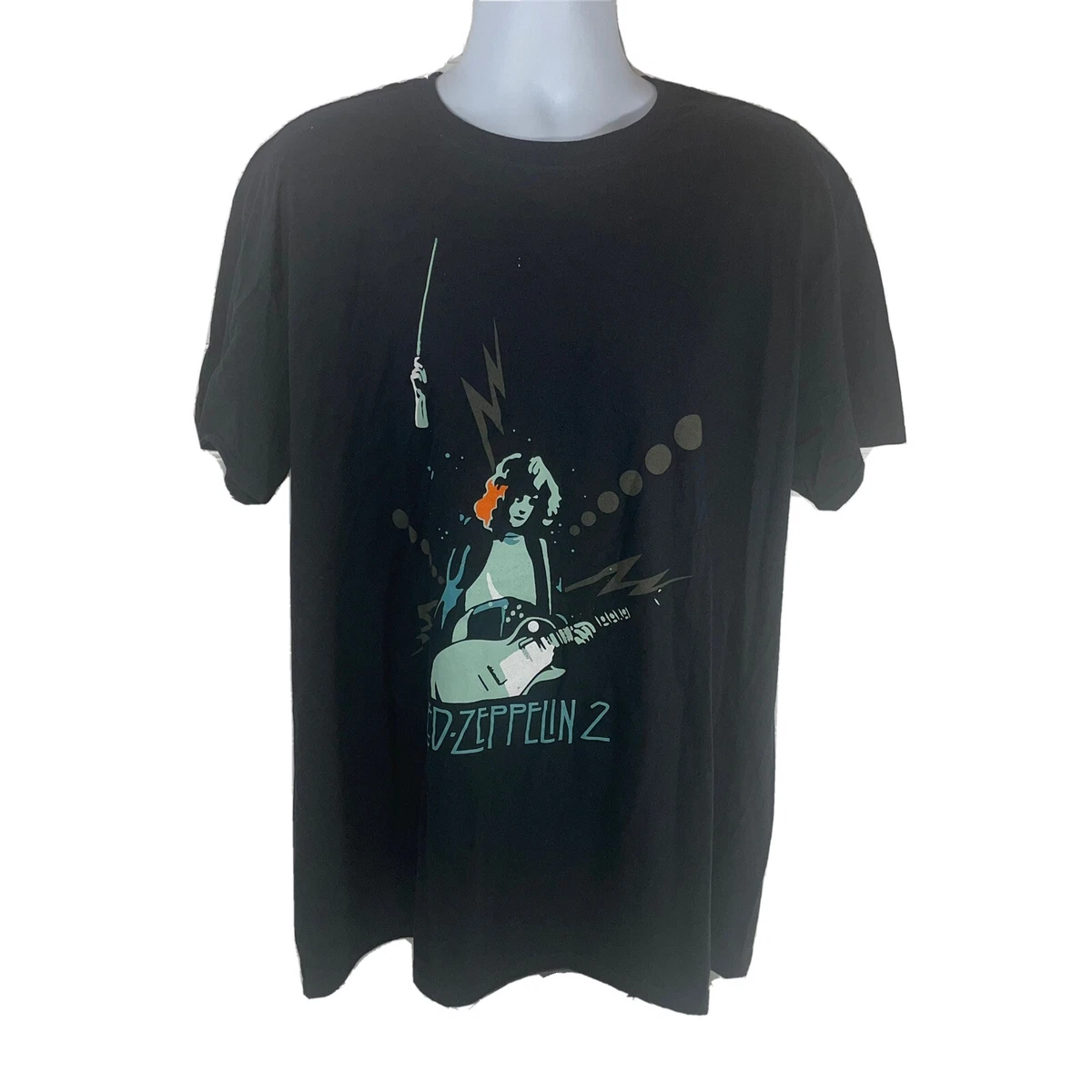 Led Zeppelin Adult 2XL T Shirt Gildan Softstyle Tag Black Short Sleeve RN 93846