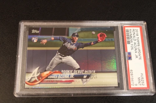 2018 Topps Update - Rookie - Rainbow Foil - Ronald Acuna Jr - PSA MINT 9