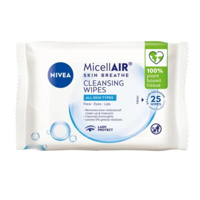NIVEA Daily Essentials Biodegradable Micellar Cleansing Wipes 25pk