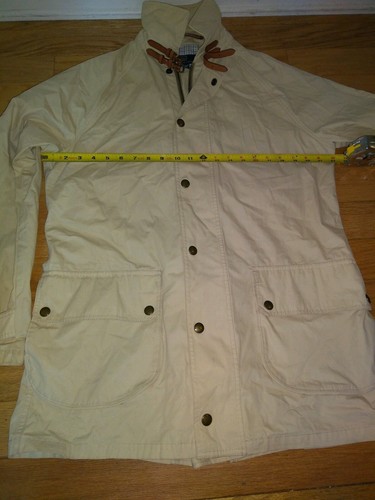 Polo Ralp Lauren Khaki Cotton Long Over Coat Jacket Trench Mens Sz M Lightweight - Picture 11 of 12