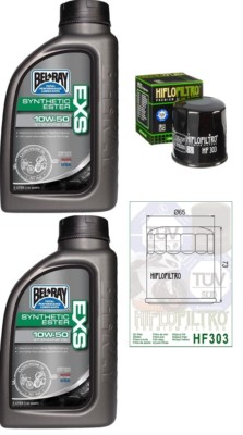 HiFlo Oil Filter & Bel Ray EXS 10W-50 Synthetic Service Change Kit Polaris HF303