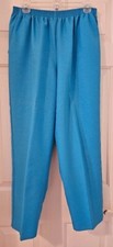 ALFRED DUNNER Womens Pants Blue  Pull On Elastic Waist Pants Sz 12  VTG EUC