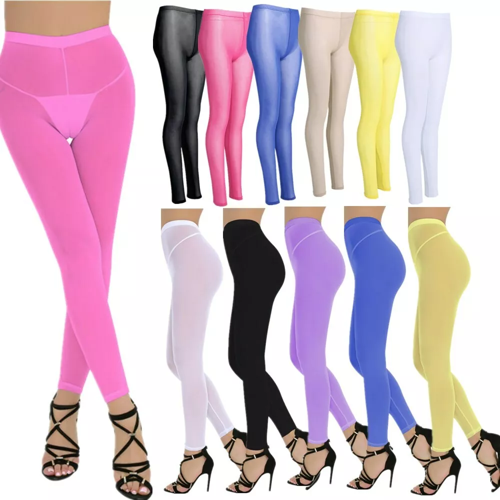 Women's Mesh Sheer Leggings Transparent See Through Skinny Pencil Pants  Trousers