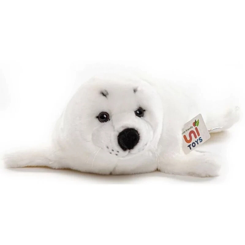 Peluche phoque blanc 46 cm Unitoys en doudou souple pour enfant