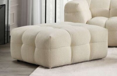 Casa Padrino Luxus Hocker Creme 90 x 90 x H. 43 cm - Quadratisch Wohnzimmer