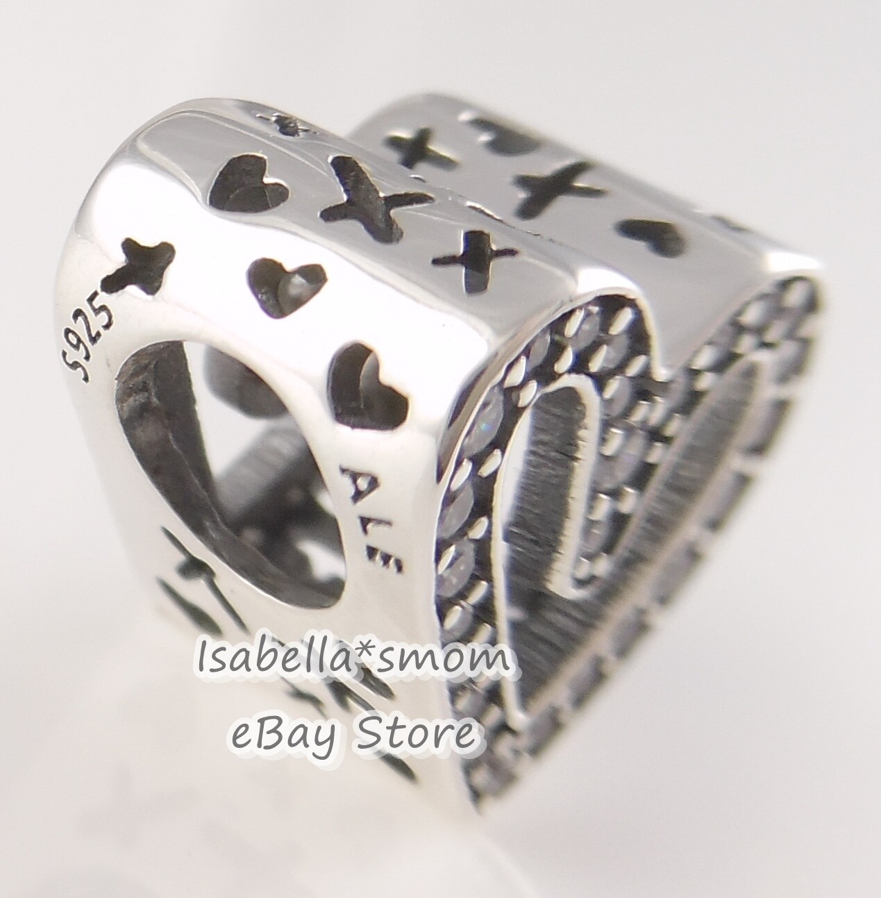 FREEHAND HEART Authentic PANDORA Silver VALENTINE LOVE Charm 798692C01 ...