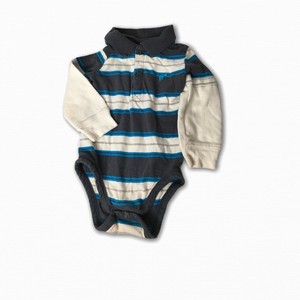 Wrangler Baby Boys Polo Bodysuit Black White Striped Long ...