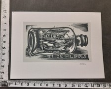 WUNDERKAMMER K EXLIBRIS 212 - "BOTTLE SHIP" - *BROWN COLOR * - X SIGNED