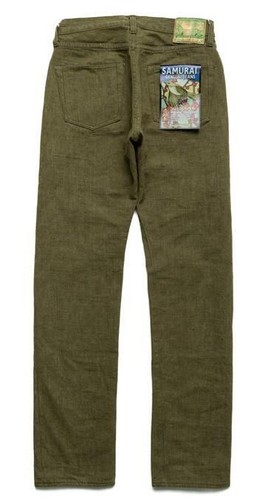 Pantalones de mezclilla Samurai $380 17 oz con ribete Uguisu regular calce recto S0150GNX 33 - Imagen 2 de 8