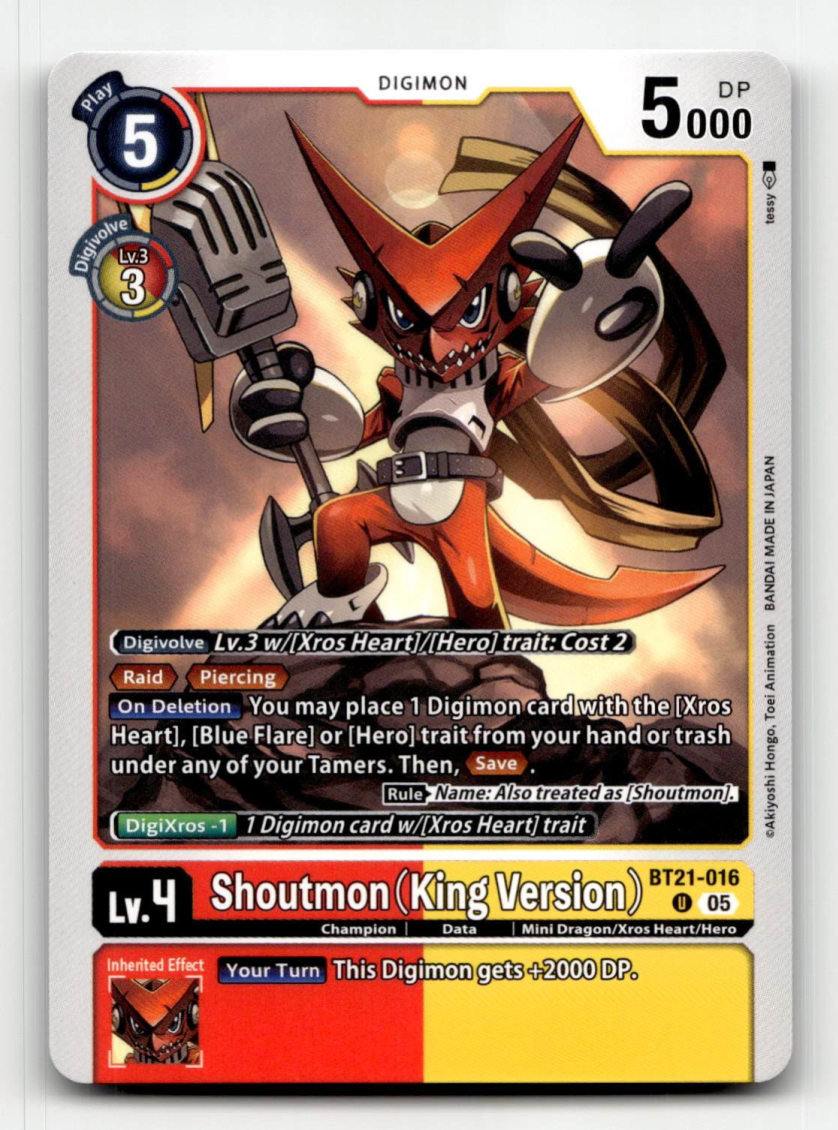 Digimon CCG Shoutmon (King Version) BT21-016 U - World Convergence