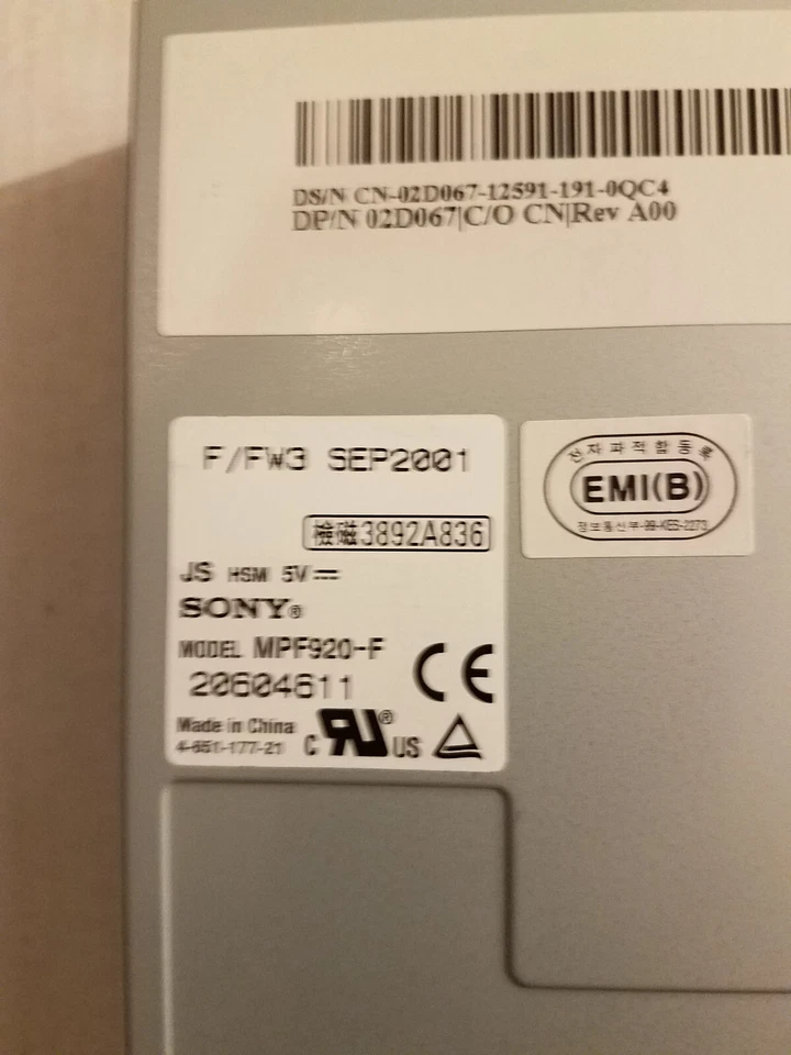 Sony MPF920-F Internal 3.5" Floppy Disk Drive Biack No Bezel - Image 2 of 4