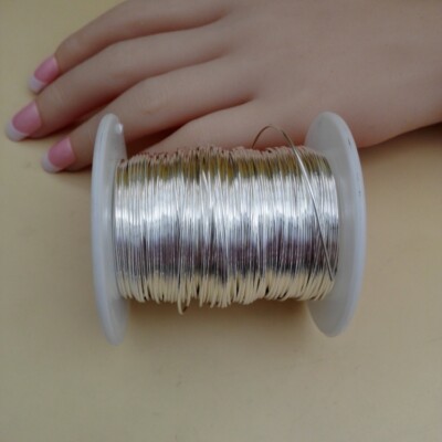 100cm（39.4in） 9999 Real Pure Silver Thread Beading DIY Craft Jewelry ...