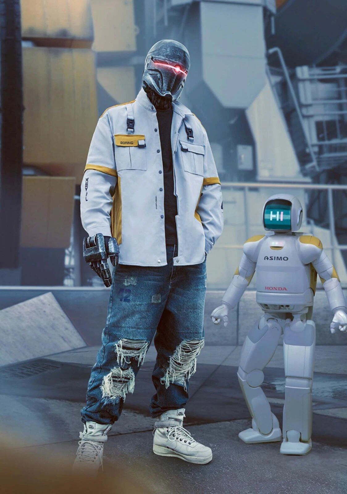 Niepce Unisex Robot 42 Techwear Cyberpunk Jacket with Removable Sleeves Coat