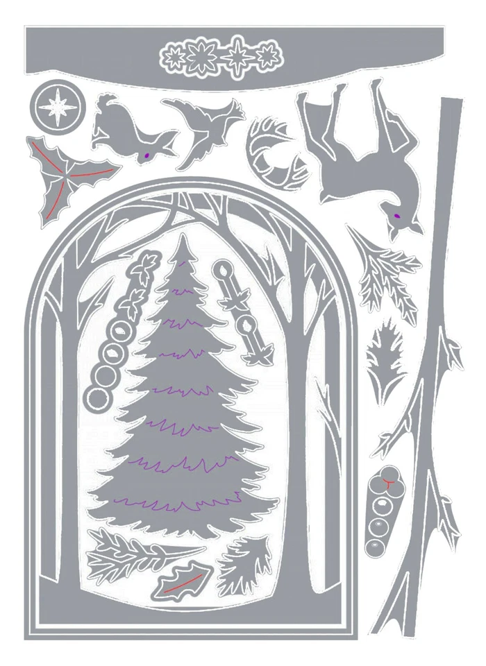 New, Retired Sizzix Thinlits Christmas Shadow Box 20pc #663611 Retail $19.99 - Image 3 of 4