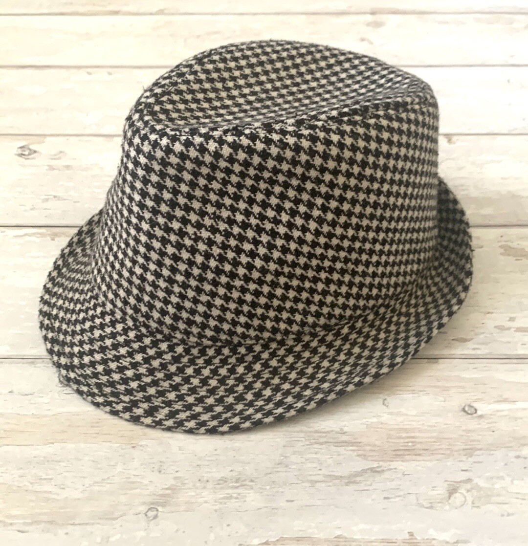 Black & White Plaid Cotton Fedora Hat Sloane Cotton Plaid Fedora – Fedoras.com main image 2