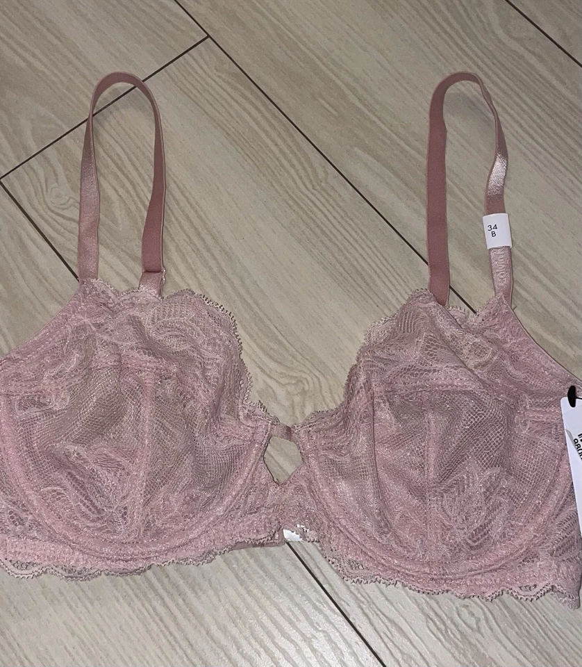 Calvin Klein QF1741 Seductive Comfort Bra Lace Unlined Underwire 34B Pink New - Image 3 of 4