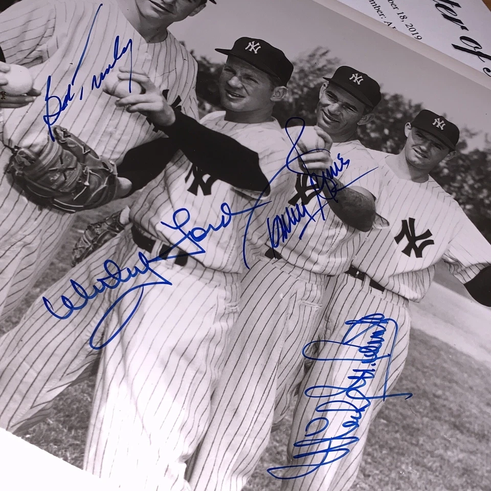 Foto Autografiada MLB Firmada 4 Yankees: Tommy Byrne Mickey McDermott Bob Turley Foto 2 de 4