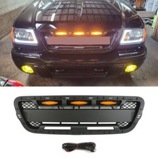Black Front Grille Fits For 2001 2002 2003 Ford Ranger Upper Grill Wled Light